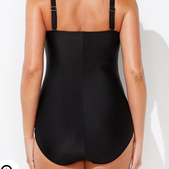 Swimsuits For All RUCHED TWIST FRONT ONE PIECE SWIMSUIT Black Size 12 - Picture 3 of 9